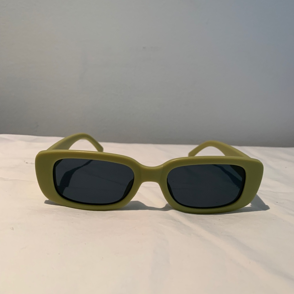Brat Matte Green rectangular/ 90s shaped sunglasses